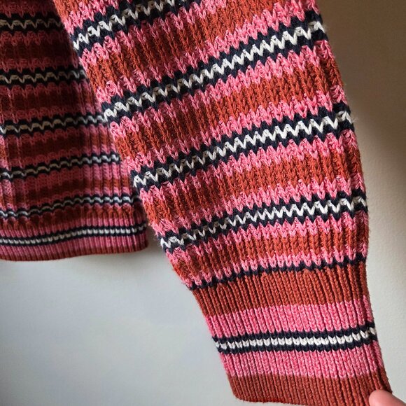 EUC LIKE NEW NIC + ZOE STRIPED V NECK COTTON BLEND SWEATER SIZE XL - Picture 6 of 15